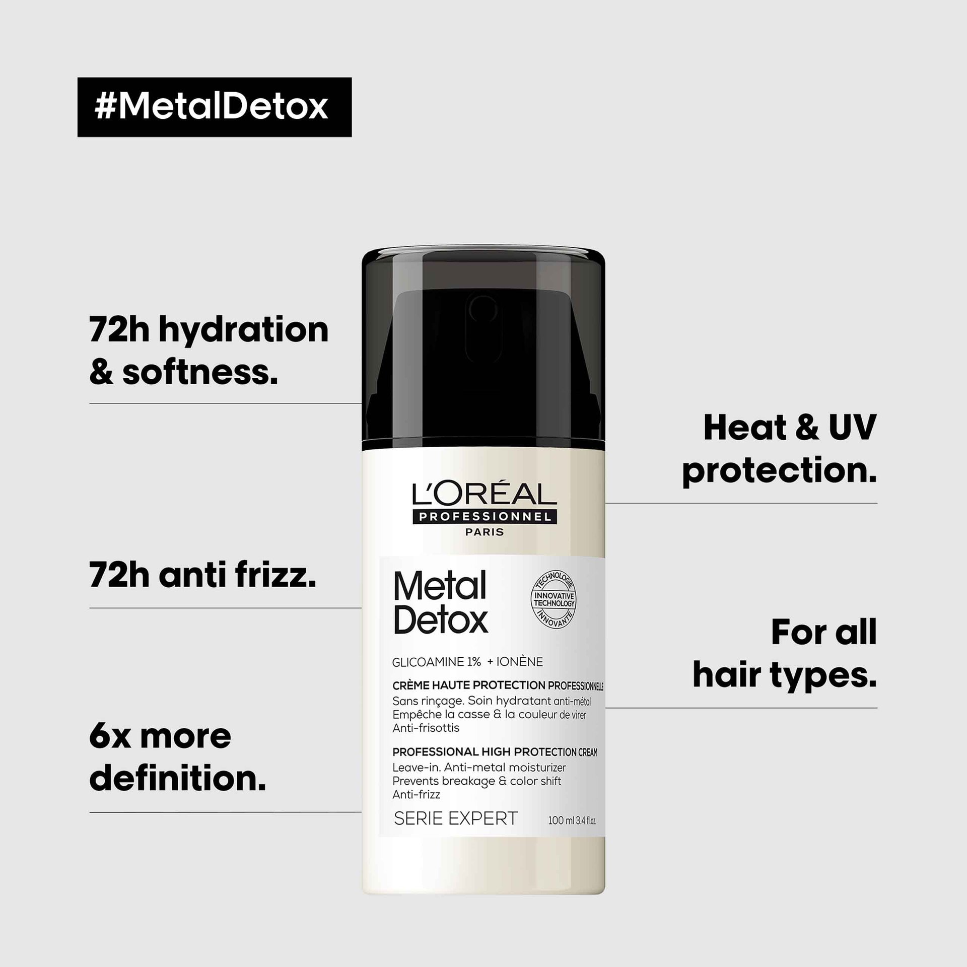 Metal Detox antimetal hight protection cream for all type of hair.
