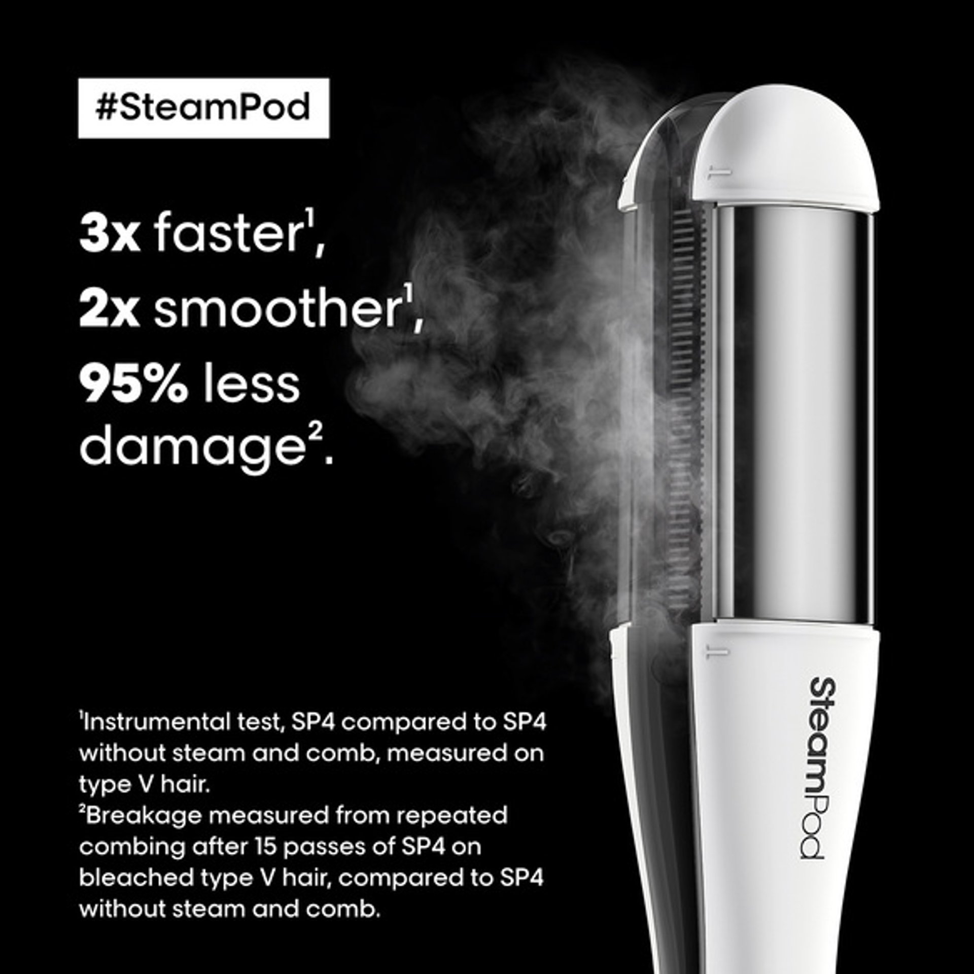 L'Oréal Professionnel SteamPod 4 All-in-One Steam Styler, Professional  Straightener with Steam Technology, for All Hair Types, Straight to Curly :  : Beauty